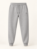Vondcore Haven Winter Joggers in heather gray, main view showing drawstring waistband, tapered legs and cuffed ankles.